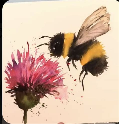 Pin by Cassandra Linthicum on Paint rocks | Bee painting, Flower art painting, Watercolor flower art