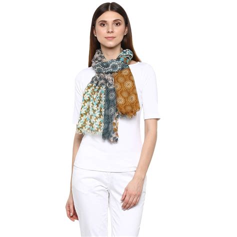 Buy Rhe-ana Women's Fine Wool Scarf Stole Melody Turquoise | Stole for ...