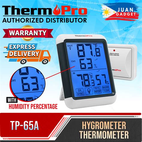 Thermometer Hygrometer, Indoor Outdoor Round Touch Screen Hygrometer ...