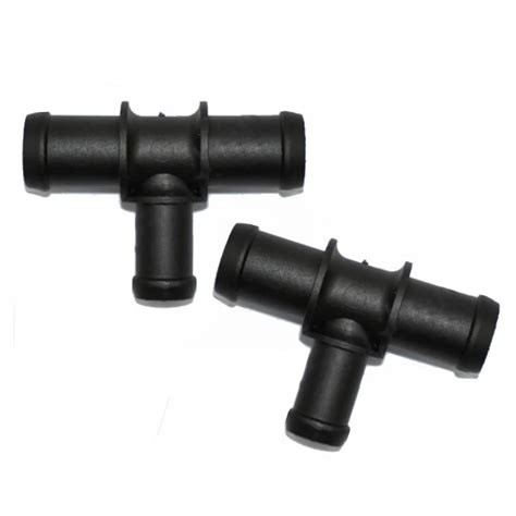 2pcs Black Plastic Car 3 Way 3/4"-5/8"-3/4" Tee Heater Water Hose ...