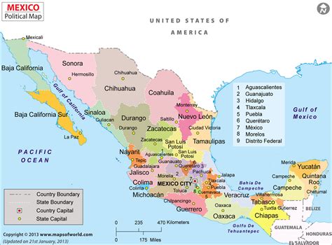 Large Printable Map Of Mexico