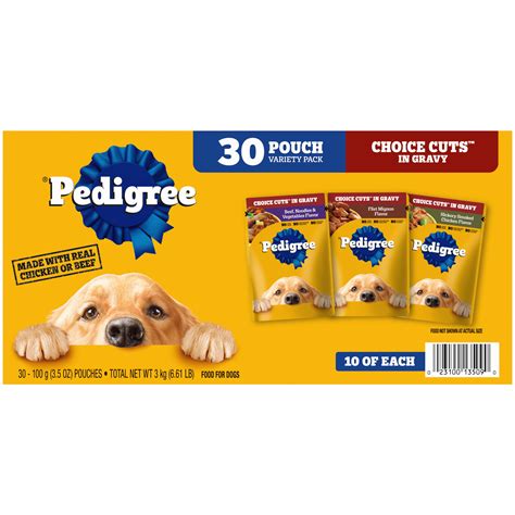 Pedigree Choice Cuts Gravy Wet Dog Food Variety Pack, 3.5 Oz Pouches ...