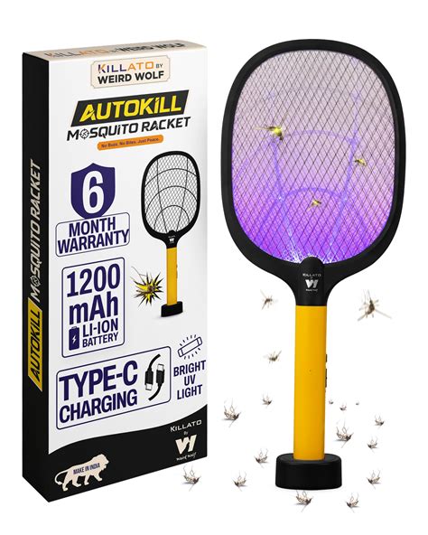 Weird Wolf 2 In 1 Uv Light Mosquito Bat Racket | Desertcart INDIA