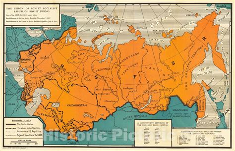Historic Map : The Union of Soviet Socialist Republics (Soviet Union ...