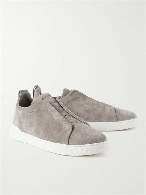 Zegna - Suede Slip-On Sneakers - Gray Zegna