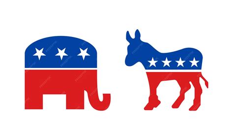 Premium Vector | Republican and Democrat party logo icon Political party republican USA election ...