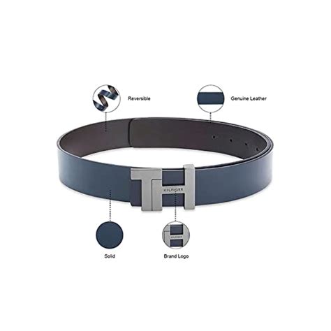 Buy Tommy Hilfiger Solid Leather Mens Formal Reversible Belt (NAVY ...