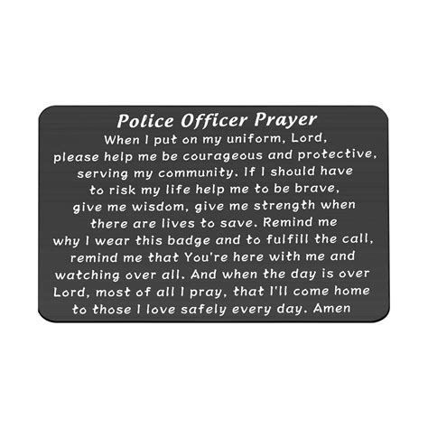 Buy Officer Prayer Engraved Wallet Card Inster Thin Blue Line Cop ...