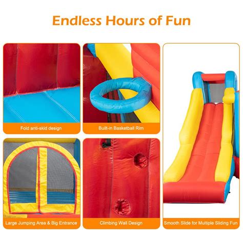 Buy GoDecor Inflatable Bounce House Castle with Slide, 450W Blower for ...