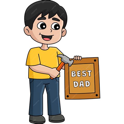 Premium Vector | Best dad cartoon colored clipart illustration