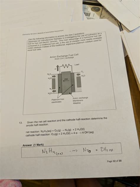 Solved Assessment Chemistry 30 Unit C Module 6 Summative Use | Chegg.com