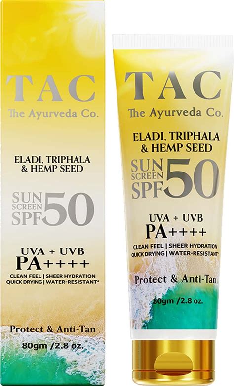 Buy TAC -THE AYURVEDA CO.ELADI, TRIPHALA & HEMP SEED SPF 50 SUNSCREEN ...