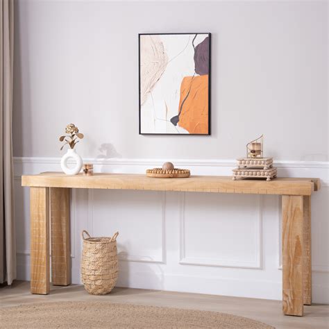 Latitude Run® 77" Natural Wood Console Table - Wayfair Canada