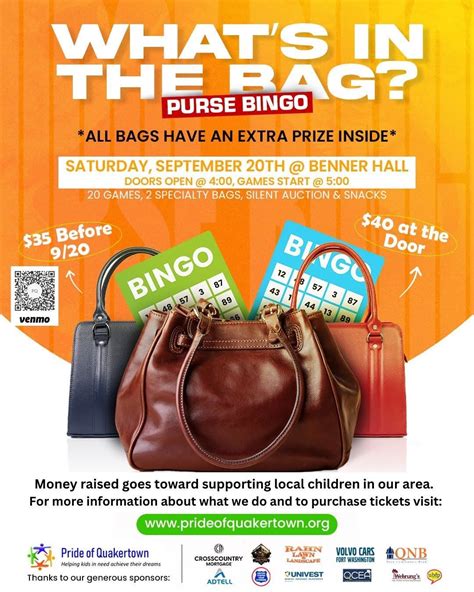 What’s In the Bag Bingo, Benner Hall, Richlandtown, 20 September 2025 ...