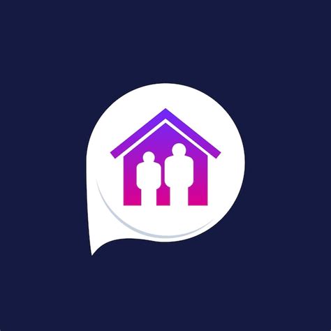 Shelter icon house and people vector logo | Premium Vector