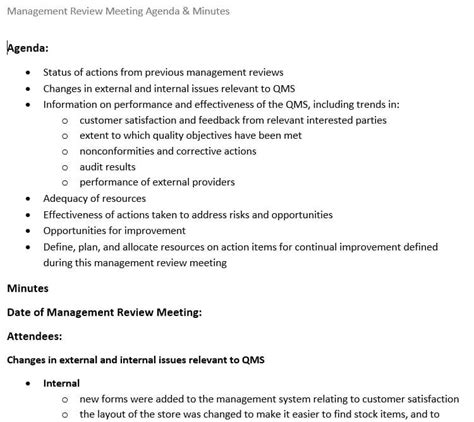 Image result for Management Review Procedure Example