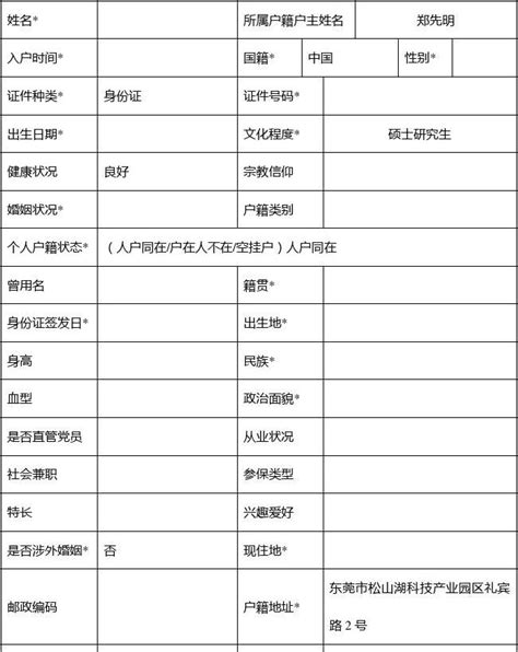 个人基本信息采集表_word文档在线阅读与下载_无忧文档