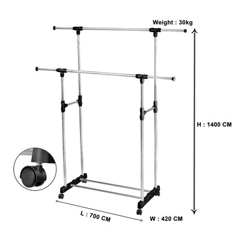 Stainless Steel Double Pole Telescopic Folding Clothes Drying Rack (30 ...