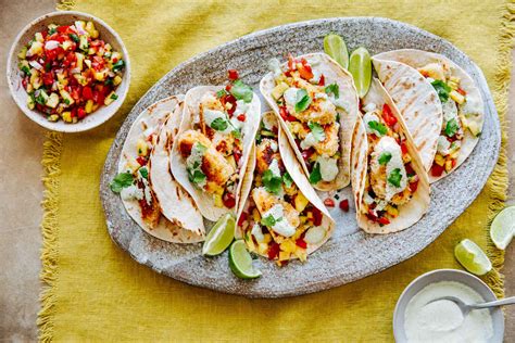Fish tacos with Pineapple Pico De Gallo and Yoghurt Mint Sauce | The ...