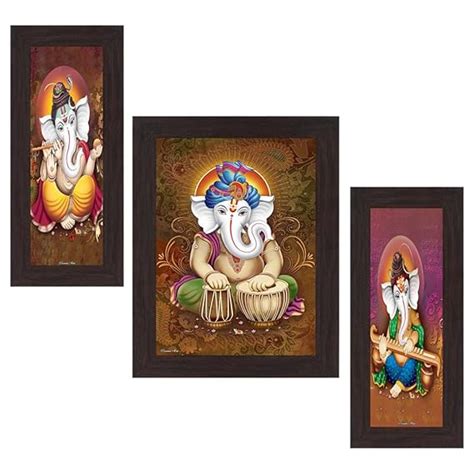 Wens 'Ganesha Indian Deity' Wall Art (MDF, 30 cm x 34 cm x 1.5 cm, WSP ...