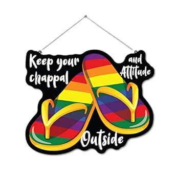 100yellow® Keep Your Chappal Outside Wooden Decorative Wall/Door ...