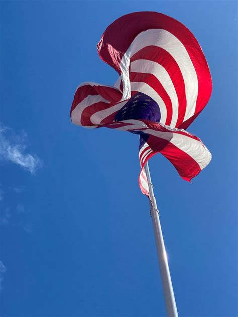 American Flag Waving In The Wind Drawing