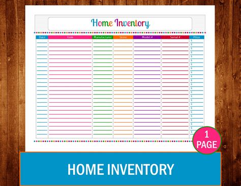 Image result for Printable Home Inventory