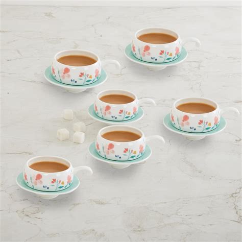 Buy Mandarin Quite Cup And Saucer - Set Of 6 - 160 ML from Home Centre ...
