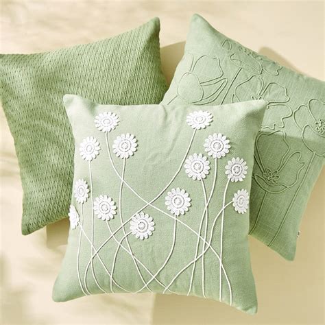 Buy Poetry Sprig Embroidered Cushion Cover - 40x40cm from Home Centre ...