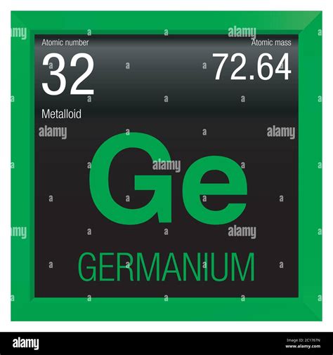 Germanium symbol. Element number 32 of the Periodic Table of the Elements - Chemistry - Green ...