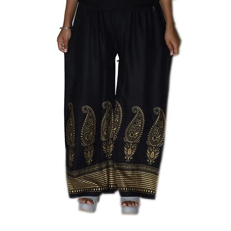 Buy Cotton Palazzo for Women & Girls Casual Wear Black at Amazon.in