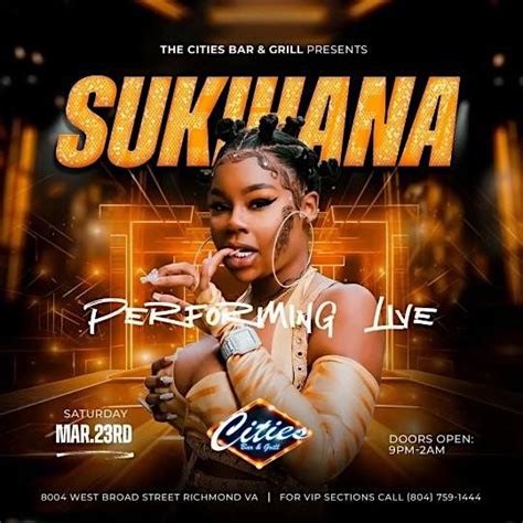 Sukihana Performing Live, Cities Bar & Grill, Richmond, 23 March to 24 ...