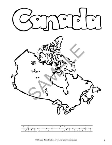 Map Of Canada Colouring Page Free