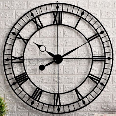 Buy Vintage Clock Hand-Crafted Extra Large Wall Clock / Black Colour ...