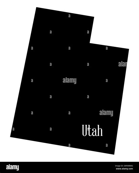 Outline silhouette map of the state of Utah on a white background Stock ...