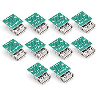2.54mm Pitch 4 Pins USB Female Board, Pins Labelled On PDB USB Socket ...