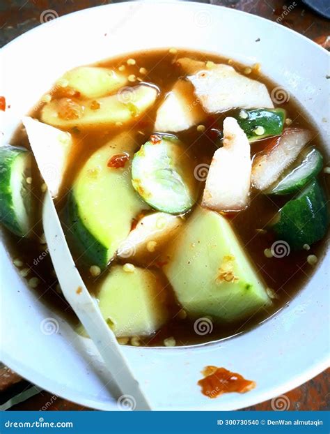 West Javanese Indonesia Specialty, Spicy Fruit Rujak Stock Photo ...