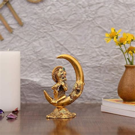 Buy Arnav Baby Krishna Idol Murti Statue for Home Puja Decor - Gold ...