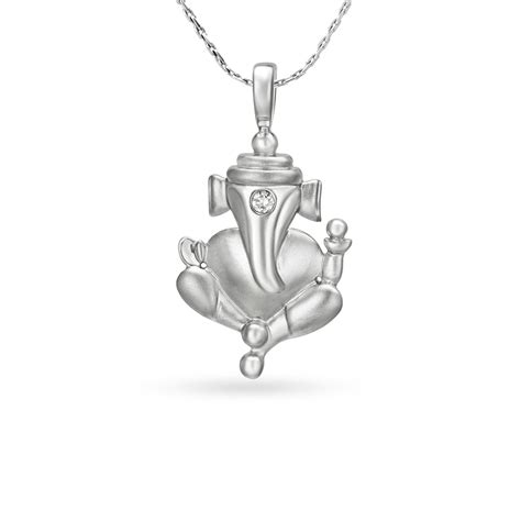 Single Stone Lord Ganesha Diamond Pendant