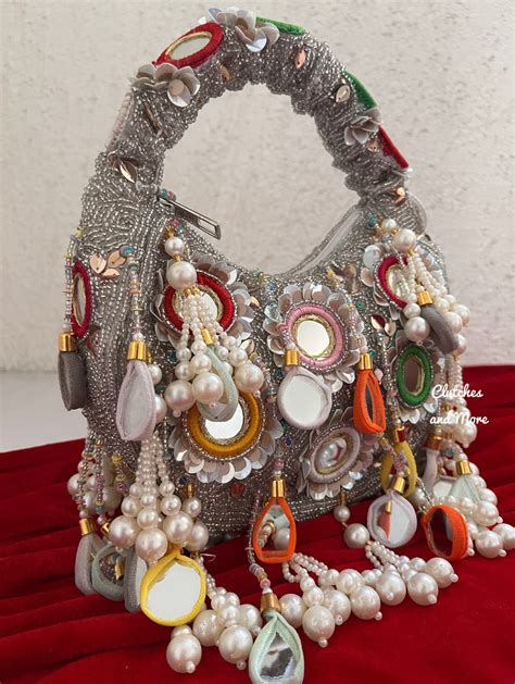 Chandni Mirror Bag Silver | Clutches and More