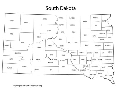 South Dakota County Map | County Map of South Dakota