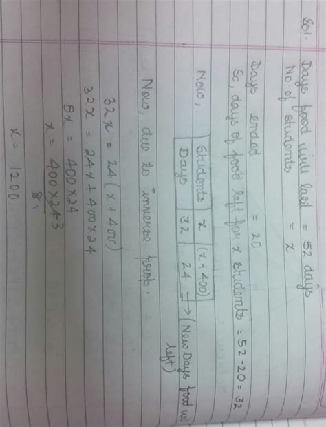 A school has enough provision of food for 52 days. After 20 days a ...