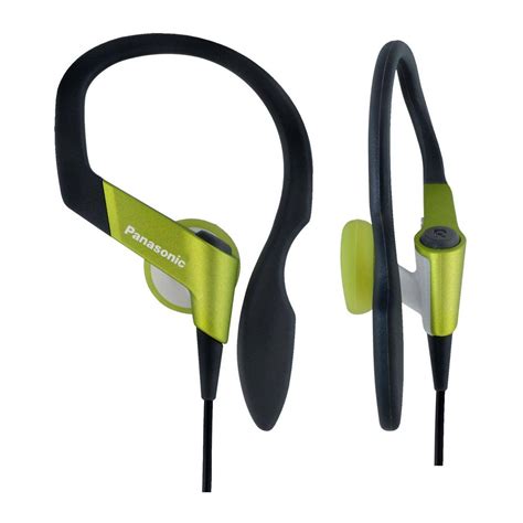 Panasonic RP-HS33E-G Water Resistant Sports Earhook Headphone (Green ...