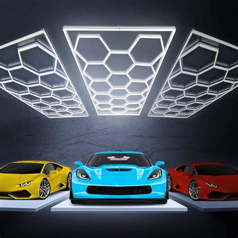 GOSLARLIT Hexagon LED Garage Lights,6500K Dimmable,Adjustable ...