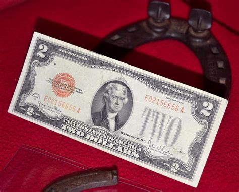 OLD BIG RED SEAL VINTAGE 1928-G US TWO DOLLAR BILL U.S. DOUBLE DATED ...