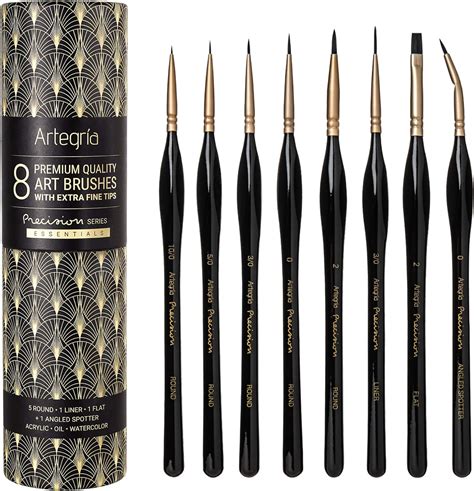 Buy ARTEGRIA Detail Paint Brush Set - 8 Miniature Paint Brushes - Extra ...