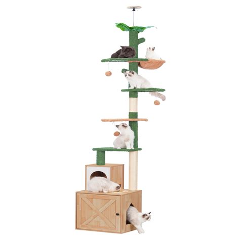 Snapklik.com : Hebly Cat Tree Floor To Ceiling Cactus