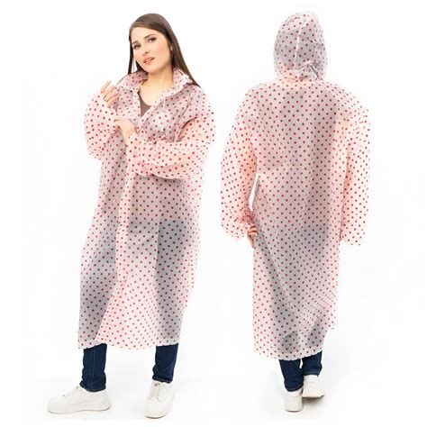 Amazon Brand - Symactive Transparent Long Raincoat Water Resistant Rain ...
