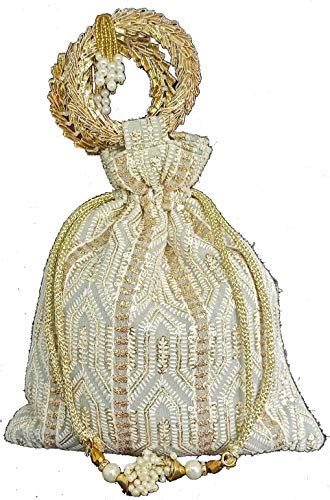 Giftag Potli bags hand crafted chikankari work in 5 colors to suit all ...