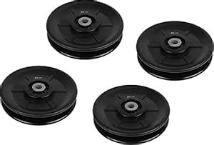 KMT Plastic Gym Pulley 5" Black with inbuilt Bearing and Bush, Wheel ...